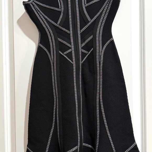 Herve Leger Black and Silver Midi Dress - Picture 5 of 6